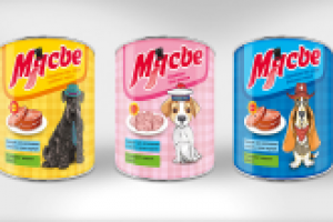 Корм для собак, упаковка и логотип