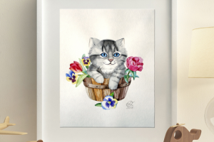watercolor kitten