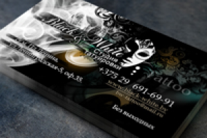 Визитные карточки салона татуировки "Black & White"