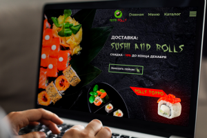Landing page sushi and rolls