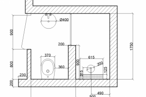 Ванная комната.Чертеж