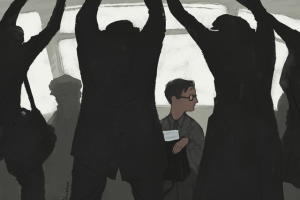 Шостакович в трамвае (иллюстрация)