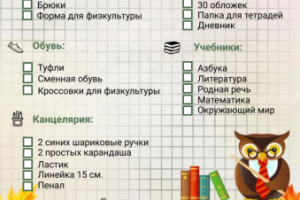 Чек-лист для сбора в школу