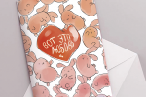 Открытка с зайцами на 14 февраля