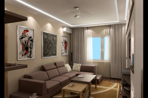 Интерьер 2-х комнатной квартиры с перепланировкой (гостевая)