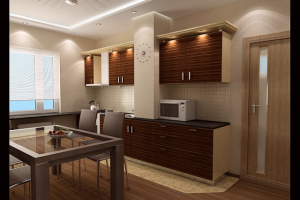 Интерьер 2-х комнатной квартиры с перепланировкой (кухня-столова