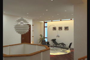 Интерьер холла 2-го этажа частного жилого дома