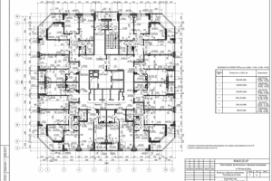 Кладочный план типового этажа многоэтажного жилого дома