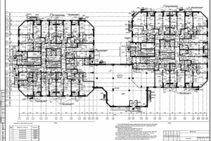 План на отм. 0.000 многоэтажного жилого дома (стадия РП)