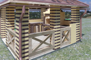 Беседка с зоной барбекю