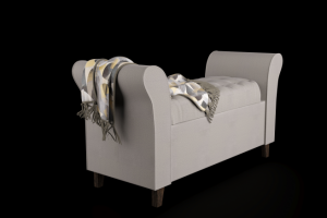 3D модель банкетки с теплым пледом