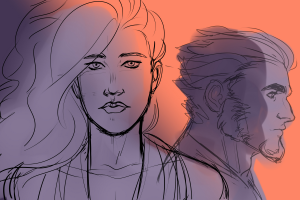 скетч с оригинальными персонажами