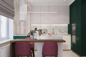 Дизайн интерьера кухни-гостиной в квартире ЖК "Аллегро"