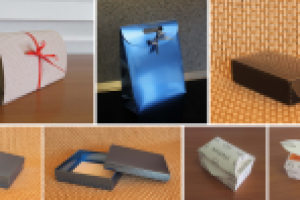 Упаковка из дизайнерских материалов.