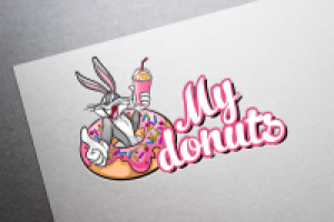 Логотип для уличных пончиков и коктейлей