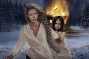 Чёрный пепел на снегу