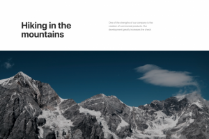 Landing page для компании Mountain (хайкинг)