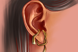 Женское ушко. Эскиз.