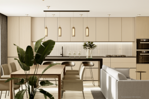 Дизайн кухни-гостиной для большой семьи