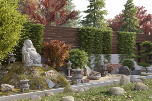 Разработка экстерьера Японский сад