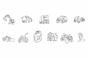 Иконки транспортно-строительных работ