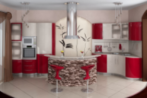 Дизайн красной кухни