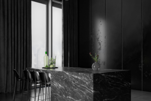 Столовая темный интерьер