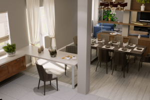 Совмещенная комната Кухня-Гостевая-Зона отдыха