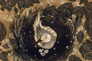 Птица в гнезде