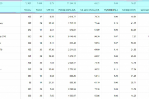 Расход с НДС 71 000 руб, 185 конверсий, цена цели 385 рублей