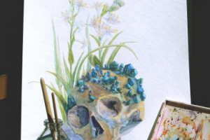 Череп с кристаллами