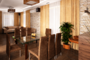 Дизайн проект Таун-хауса. Гостиная-Кухня