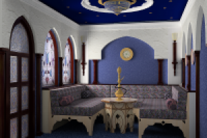 Ресторан в восточном стиле. Кальянная комната