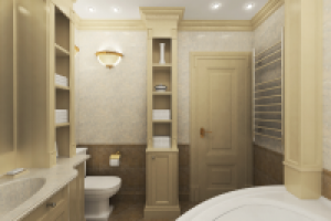 Квартира на Тверской. Ванная. Вариант в светлых тонах