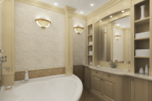 Квартира на Тверской. Ванная. Вариант в светлых тонах