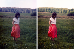 Ретушь фотографии со слайда