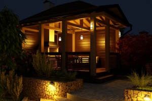 Ландшафтный дизайн. Ночное освещение