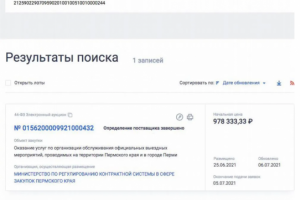 выигранный тендер