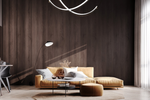 Темный интерьер с темными оттенками