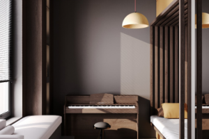 Темный интерьер с темными оттенками