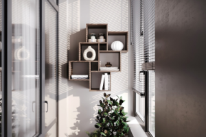 Темный интерьер с темными оттенками