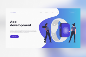 Первый экран сайта для разработчиков приложений