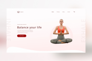 Первый экран сайта йога-студии