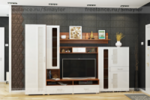 Моделирование и визуализация гостиной - 22