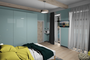 Интерьер спальной комнаты в экодоме (2)