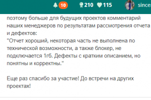 Отзыв о работе на TestBirds