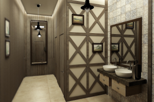 Проект санузла для кафе в тирольском стиле