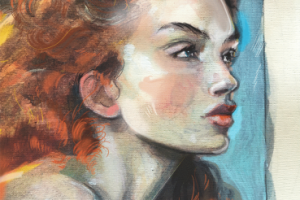 Портрет девушки акрилом