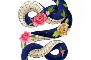 Тату эскиз Змея Ночное Небо