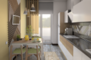 Бюджетный интерьер. Кухня. Вид-1